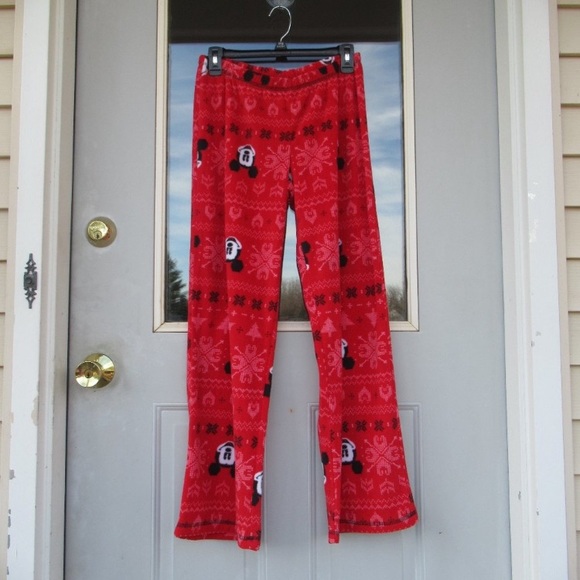 Relist12/21 NWOT Disney Mickey mouse fleece PJ set pant & button down top size M - Picture 12 of 13